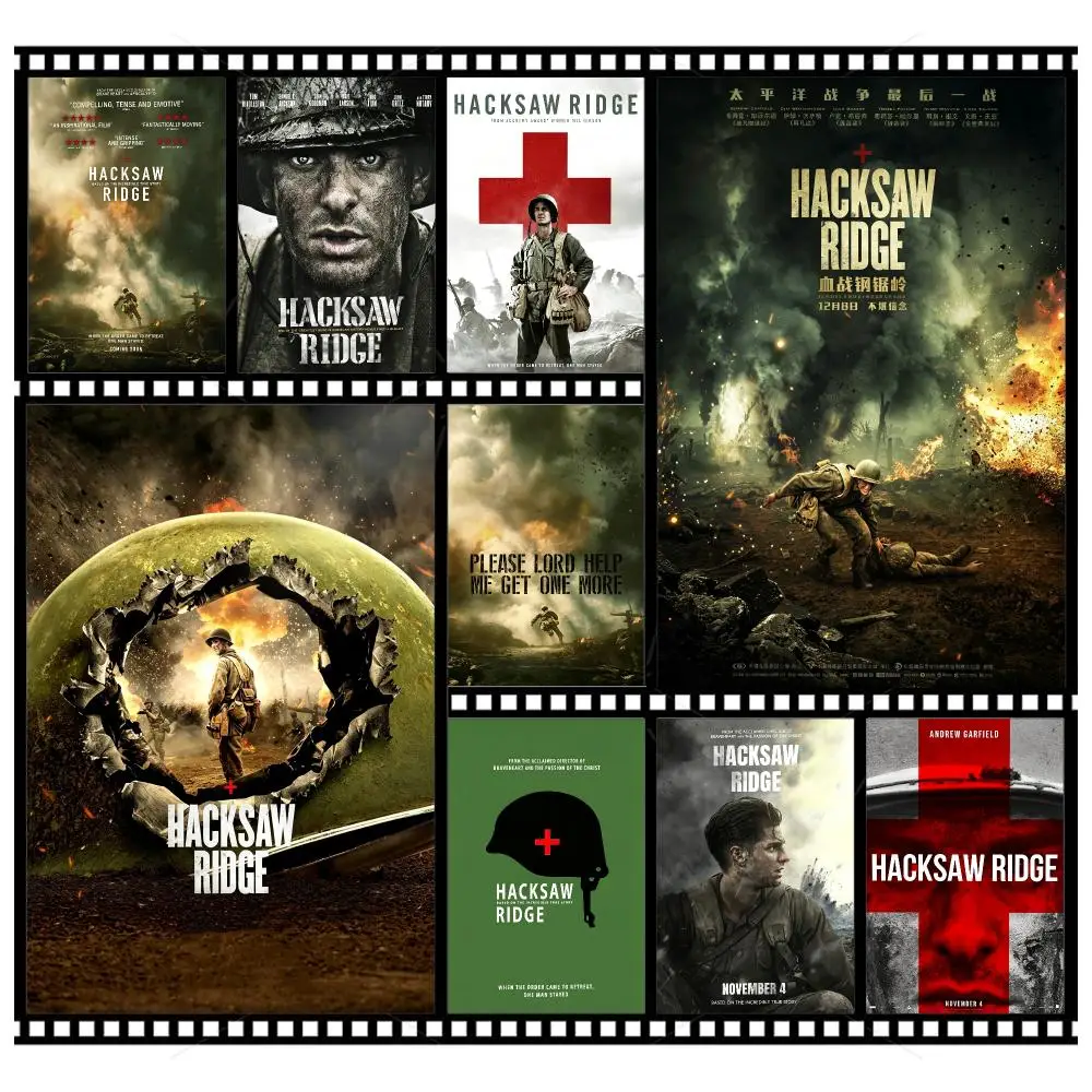 Movie-Hacksaw Ridge War Drama Film Poster Wall Art Poster HD Waterproof PP Print Bedroom Living Room Office Decor Gift
