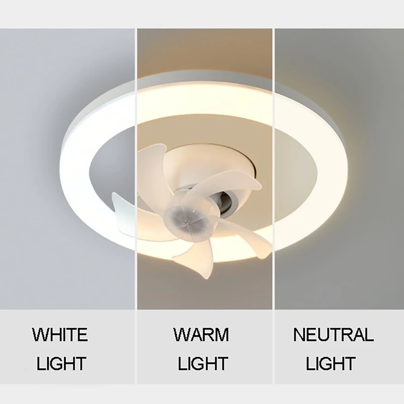 Imagem -04 - Luz do Ventilador de Teto com Controle Remoto Suporte da Lâmpada do Ventilador Elétrico Regulável Luz de Resfriamento de Velocidades E27 48 w 60w