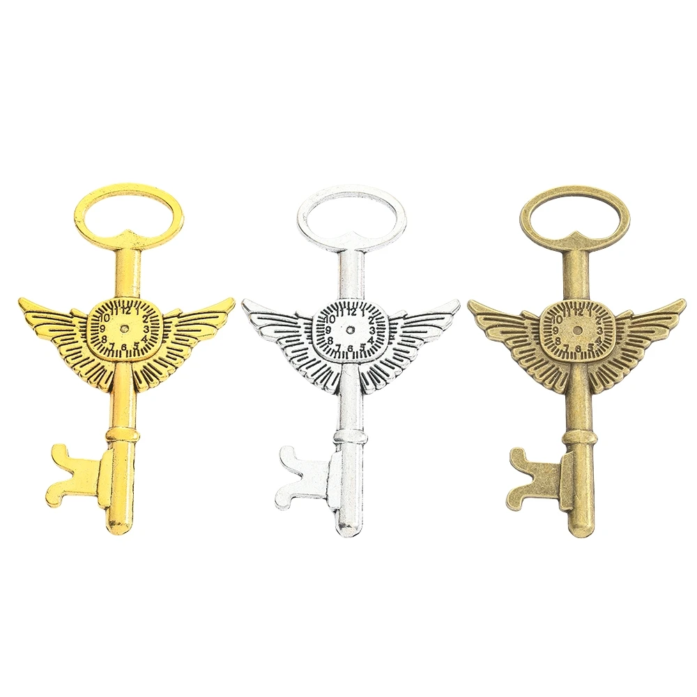 7pieces（key）vintage zinc alloy charm metal pendant DIY jewelry discovery making accessories 1985