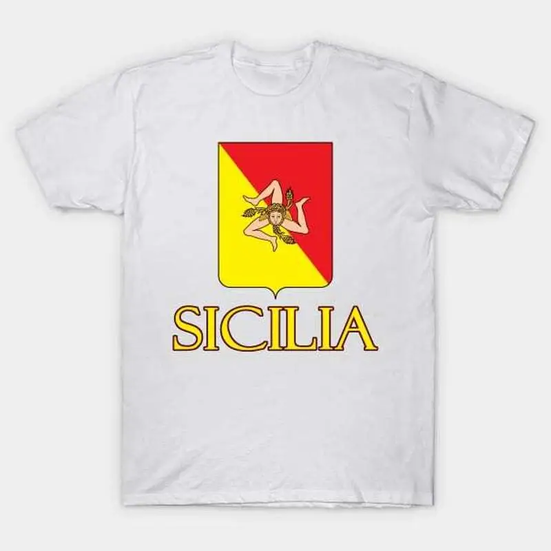 

Sicilia Sicily Italy Coat of Arms Design T Shirt S 5XL Fast Shipping