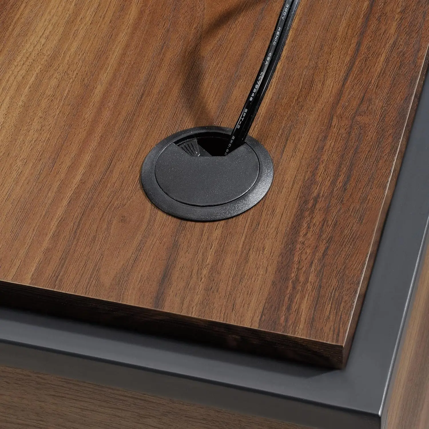 مكتب زاوية على شكل حرف L مقاس 59 بوصة، لون الجوز الكبير #5