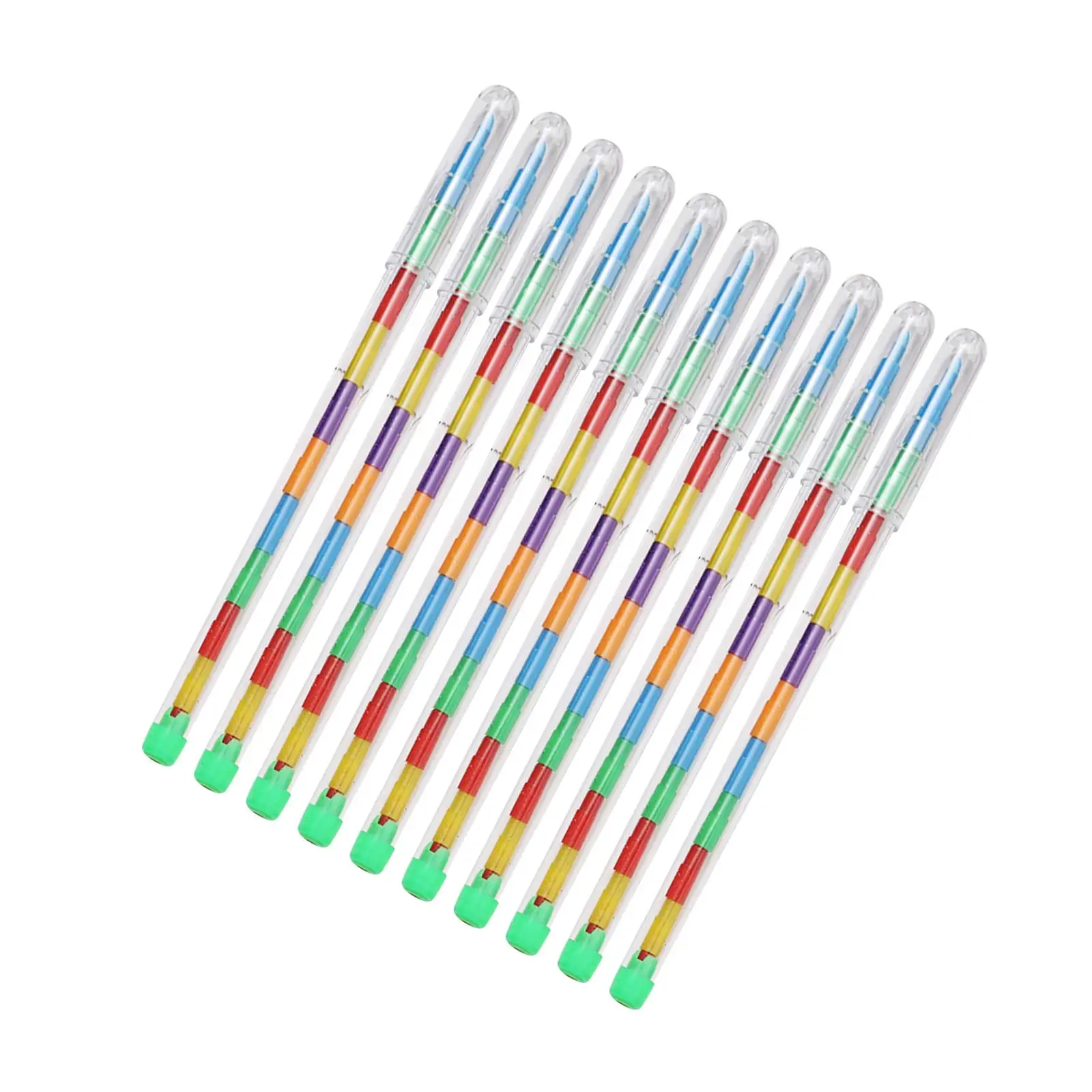 Buildable Stacking Crayons Colored Pencils for Children Drawing Kit Multicolor 10 Pieces School Office Art Tool