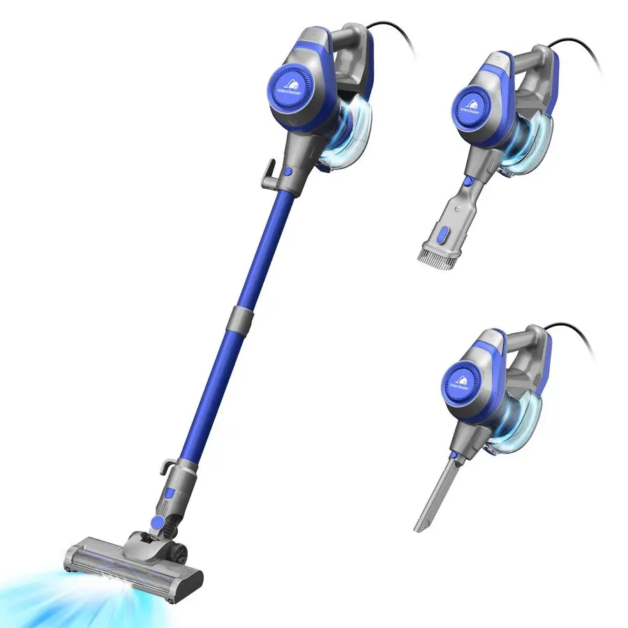

23Ft Corded Vacuum Cleaner, with LED Headlights amp Large Dust Cup, Powerful Suction for Hard Floors amp Carpets, Adjustable Sti