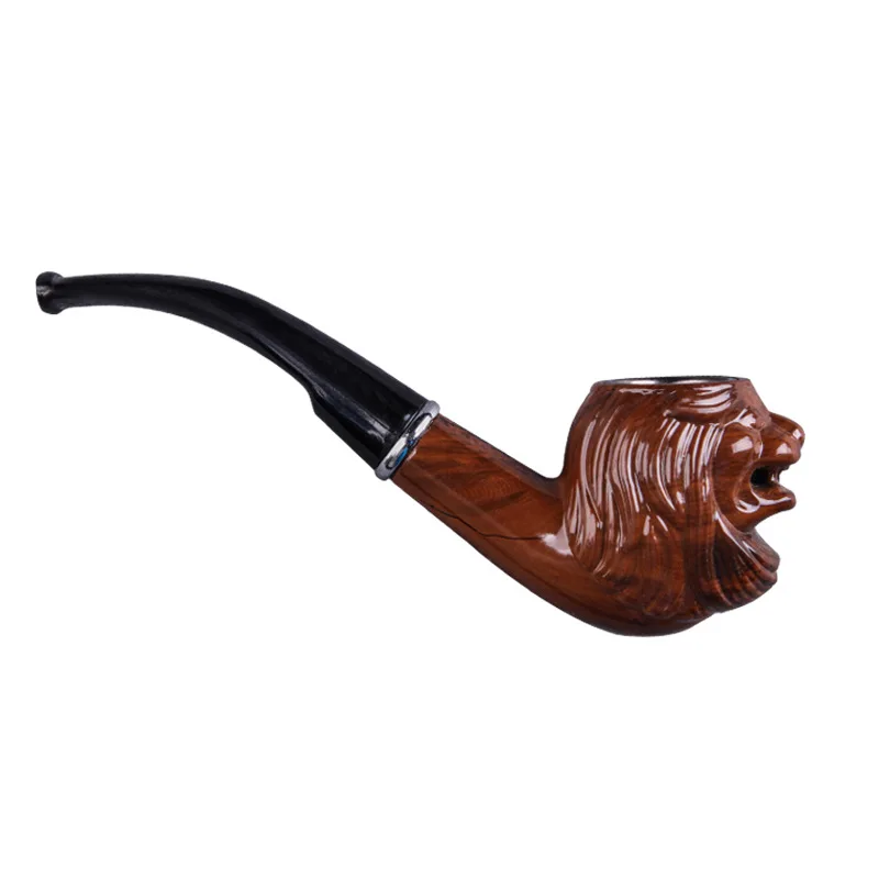 Lion Carved Tobacco Smoking Pipe Resin Herb Tobacco Filter Pipe Smoking Tobacco Holder Pipe Herb Tobacco Pipe Mouthpiece Holder