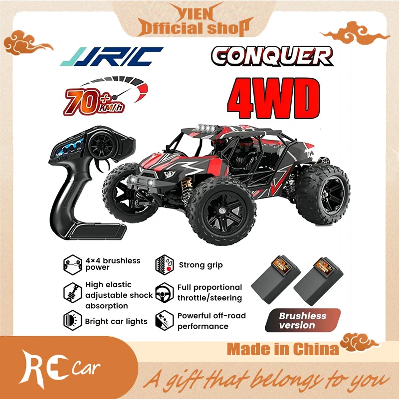 

JJRC Coche Todoterreno Teledirigido 4WD De 1:16, 70 KM/H, Con Luces Led, 2.4GHz RC Coche, Motor Sin Escobillas Alta Velocidad,