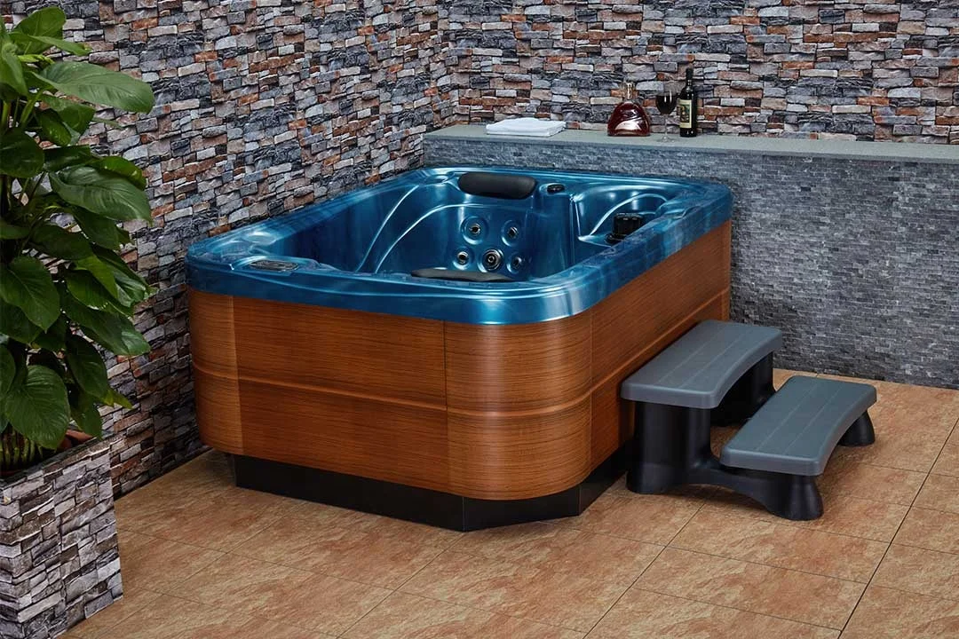 Outdoor frestading hot Bath tube  with Jets wooden bathtub computer controlled massage bathtub