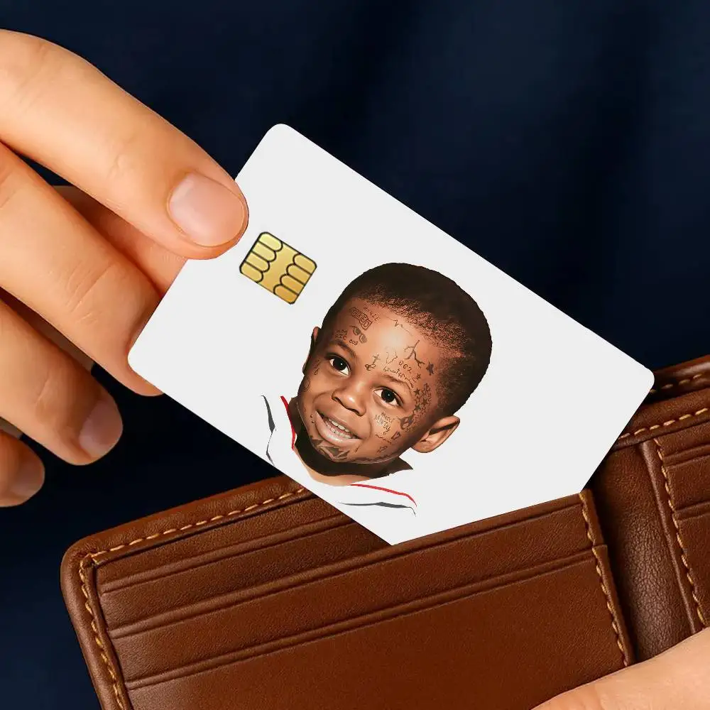 Singer L-Lil Wayne Credit Card for Bank Debit Decorative Protection 4PCS Anti-scratch Waterproof Stickers Bus Subway Library