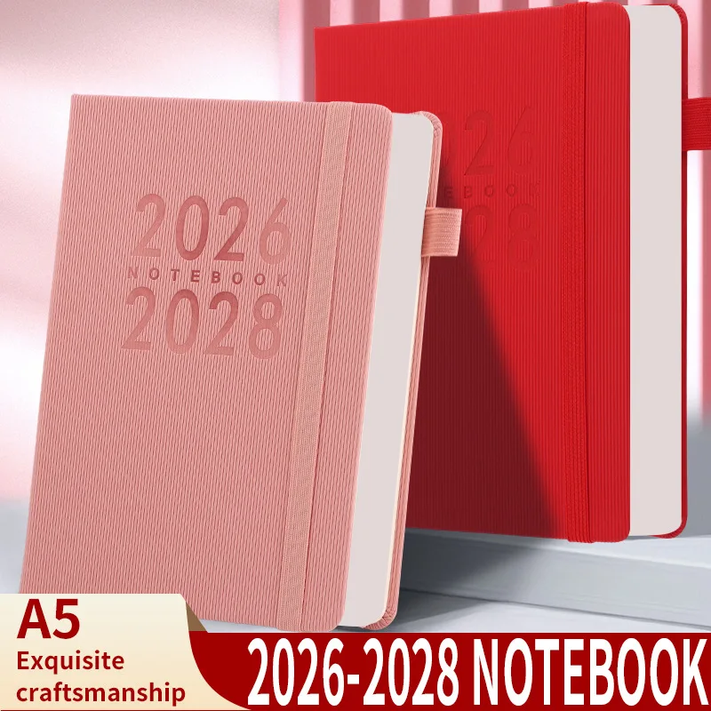 2026-2028 Lederähnlicher Planer |   Dickes, wöchentliches, monatliches, akademisches Kalender-Notizbuch |   PU-Einband, Zeitplan, Organizer, Tagebuch