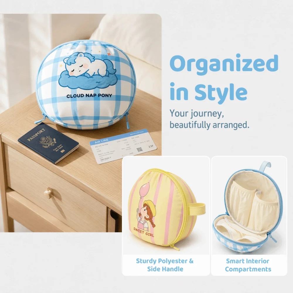 Large Capacity Underwear Storage Bag Convenient Lightweight Travel Organizer Bag Dopamine Design Waterproof Clothing Sorting Bag