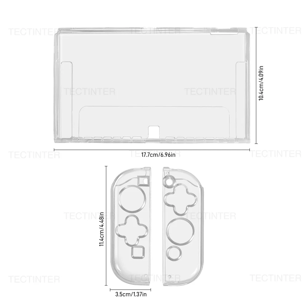 Transparente TPU-Schutzhülle für Nintendo Switch OLED-Konsole, Schutzgehäuse, geteilte Hülle für NS Switch Zubehör – Detail 9