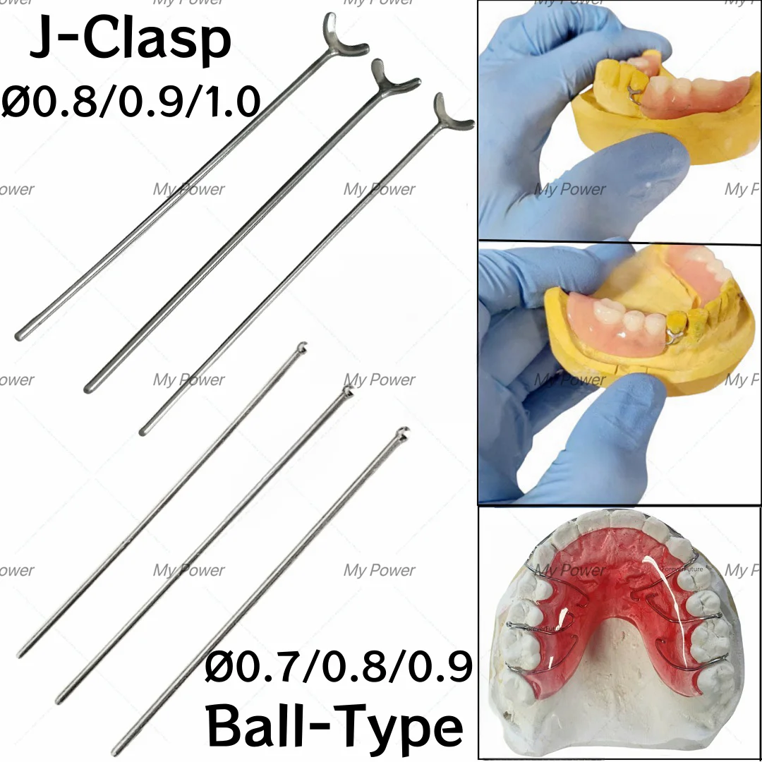 10Pcs Dental Ball/Y Type Retainer Clasp Bars 0.7/0.8/0.9/1.0mm Pozycja przytrzymywania zębów