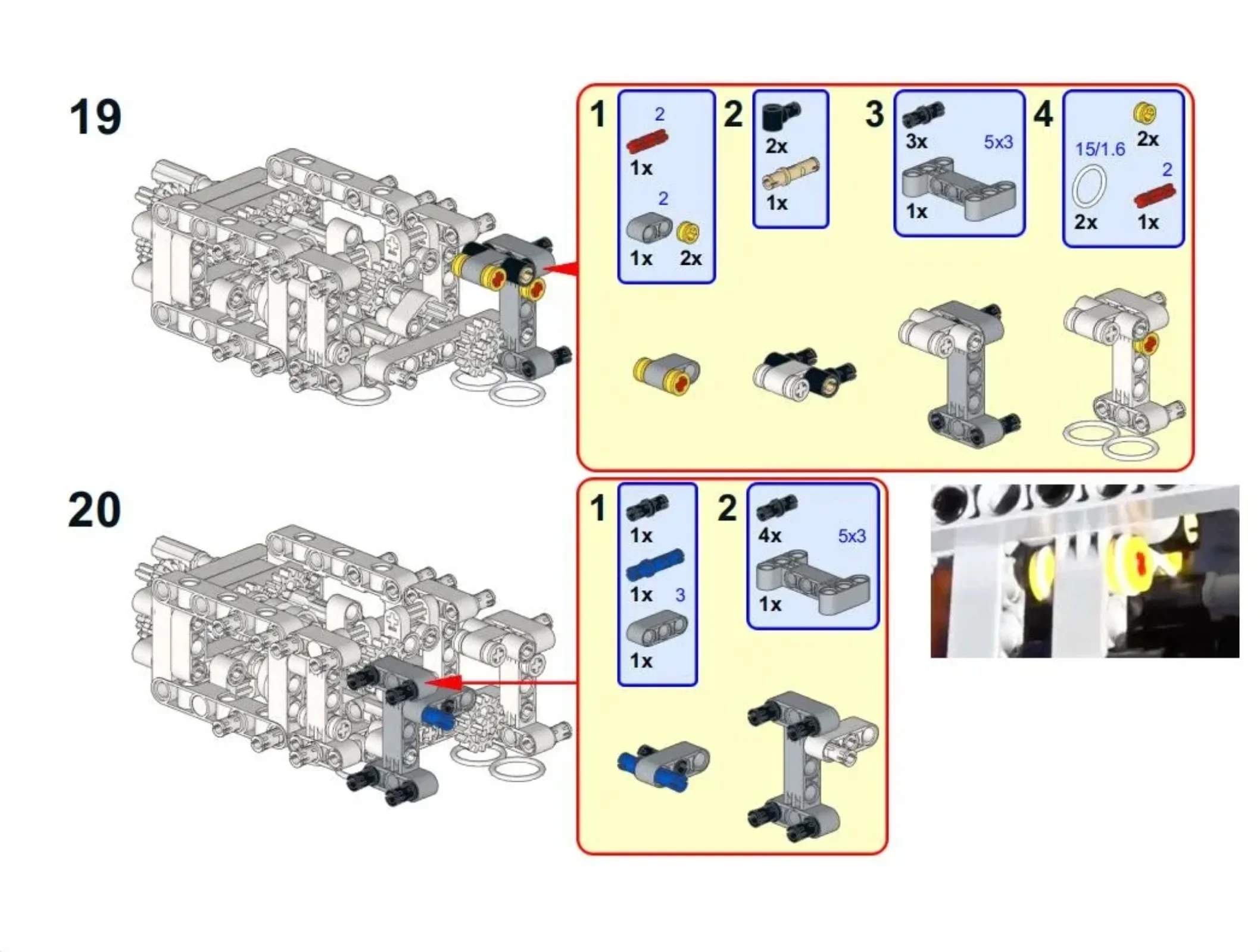 8-Gang-Getriebe mit L-Motor und AA/AAA-Batteriekasten für Legoeds-kompatible Bausteine, technische Teile