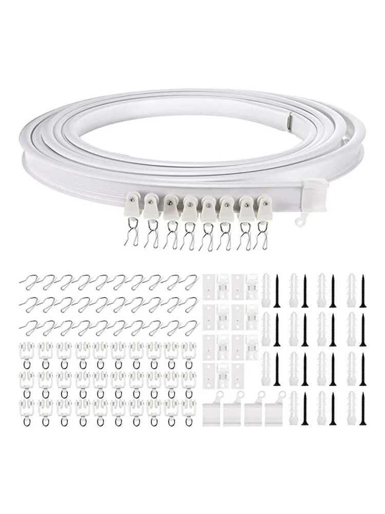 Rail de rideau Flexible et pliable, montage mural au plafond, incurvé et robuste, système de Rail de rideau coulissant pour camping-car, séparateur de pièce