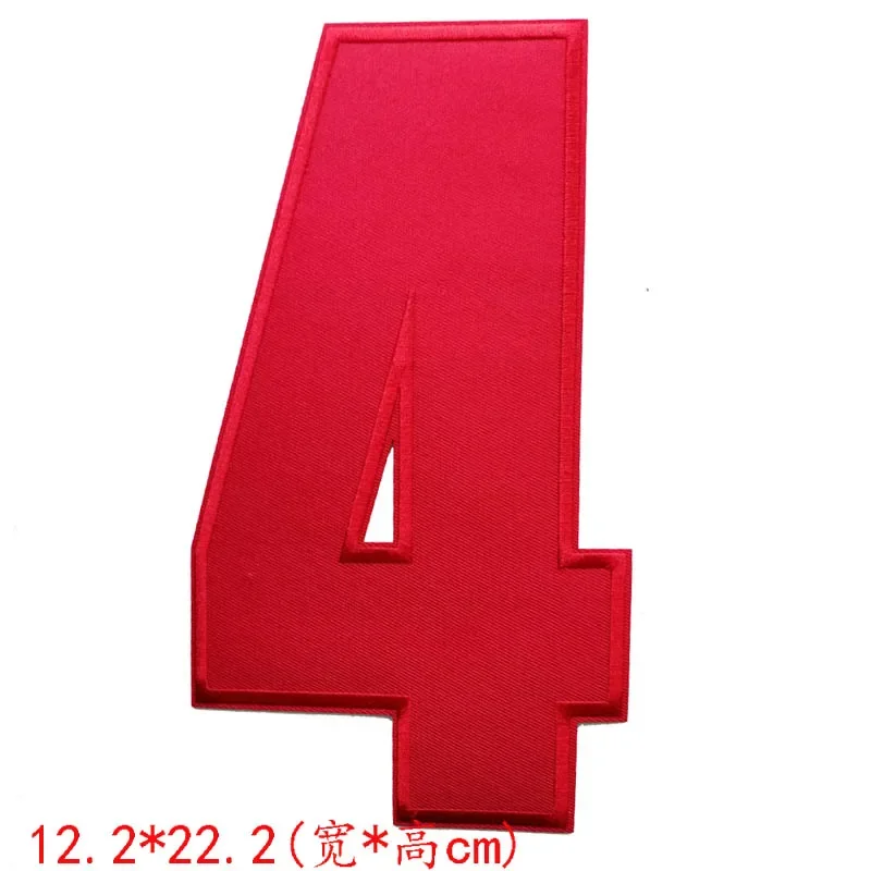 22CM Tall Red Digital Cloth Sticker Jersey Number Badge Back Sticker DIY Embroidery Patch A134
