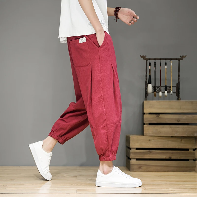 Vintage Harem Pants Men's Large Size Harajuku Style Cotton Jogger Sweatpants Casual Pants Male Loose Streetwear Trousers 5XL