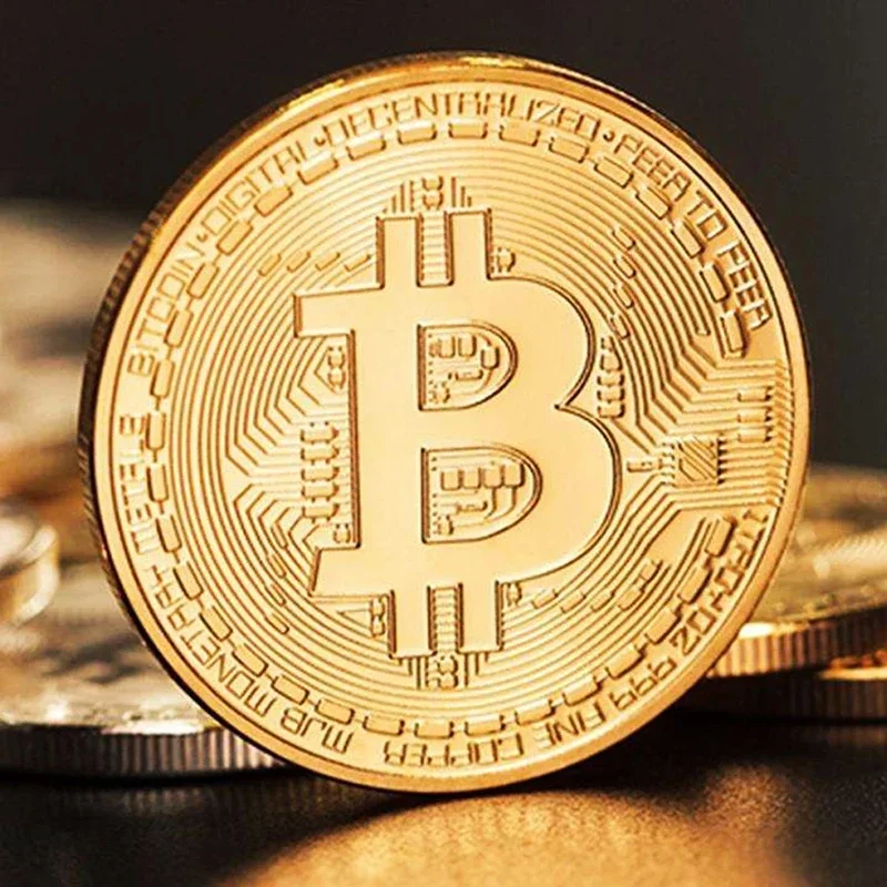 Bitcoin Medal Collection Art Collection Physical Objects BTC Crypto Coins Electroplated Metal Imitations Small Gifts For Guests