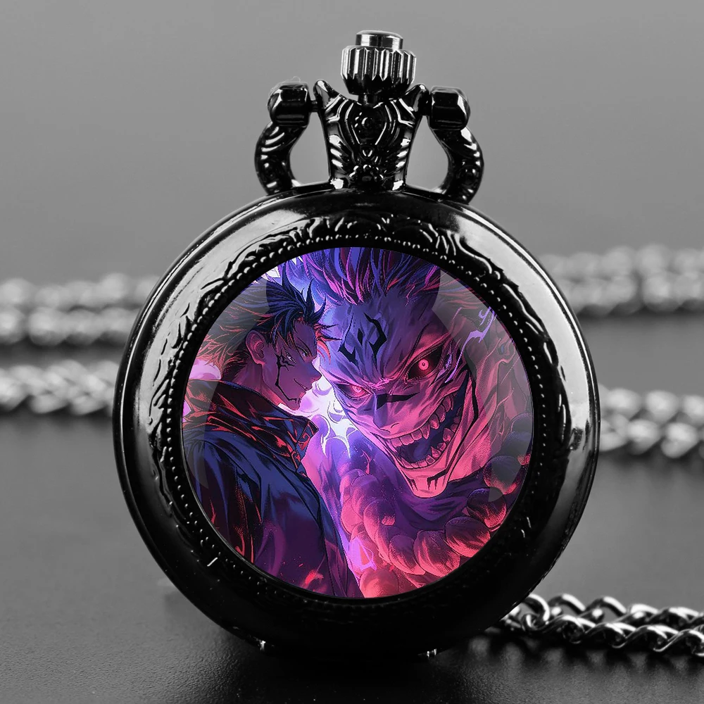 Jujutsu Kaisen Unique Creative Quartz Pocket Watche Necklace Accessory Chain Clock Kids Souvenir Best Gifts For Children Men