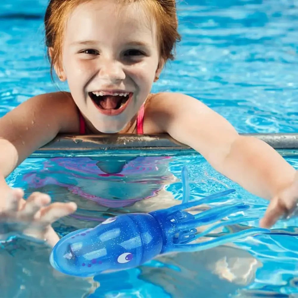 Brinquedos de banho de piscina de lula de mergulho para crianças, peixe de mergulho de polvo elétrico, brinquedos de verão de torpedo, jogo de piscina de treinamento de natação para aprender