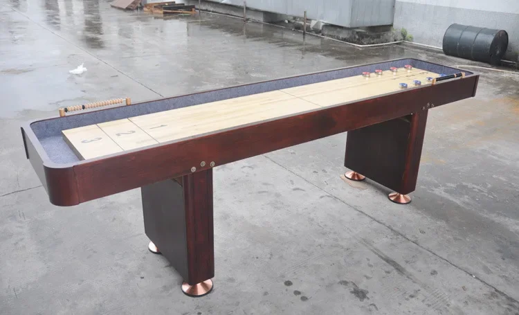 Wysokiej jakości drewno wewnętrzne o długości 9 stóp / 12 stóp do gier na świeżym powietrzu Playcraft Shuffle Table i krążki Shuffleboard Board