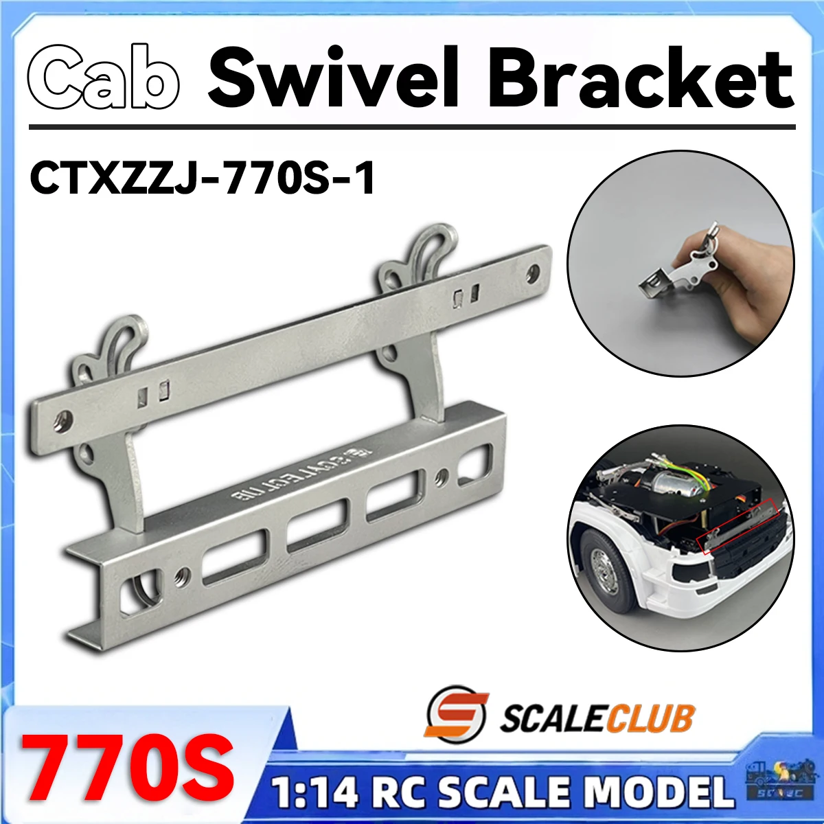 770S Rotation Bracket Flip Cover CTXZZJ-770S-1 For 1/14 Tamiyaa RC Dump Truck Tractor Scaniaa SCALECLUB DIY Toy Modle Parts