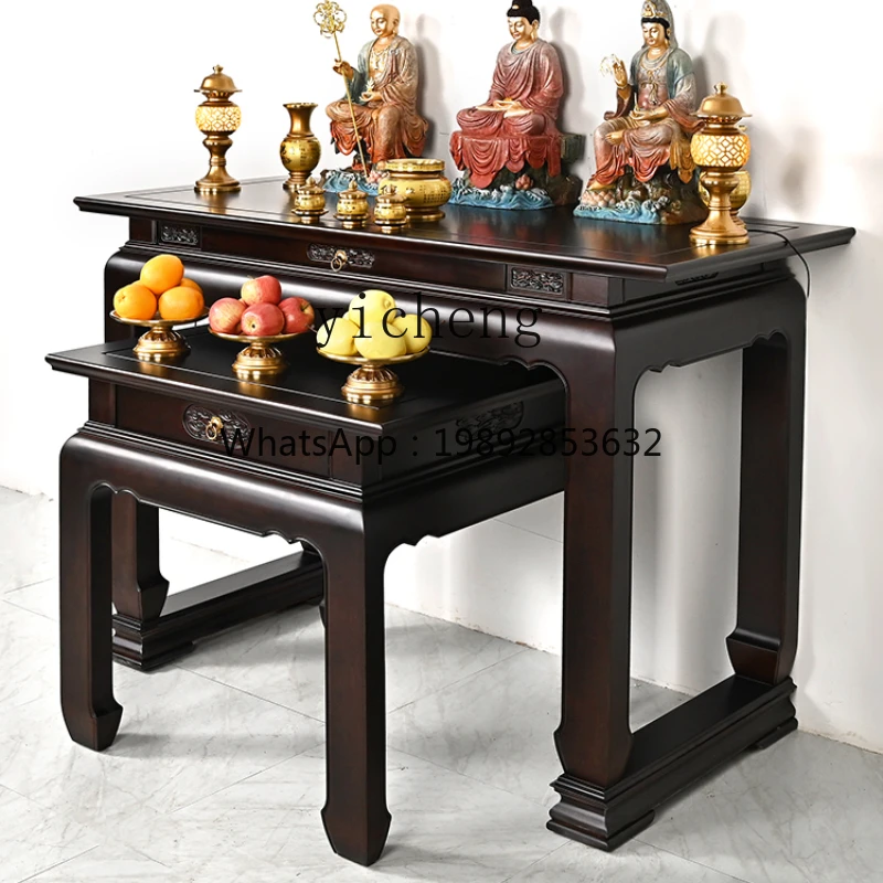 V1 all-solid wood table Fotai household new Chinese-style Shentai cabinet incense table God of Wealth table