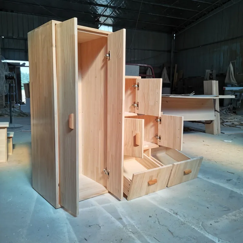 Solid wood step ladder cabinet sold separately, child and mother bed, staircase children's bed step cabinet, upper and lower bun