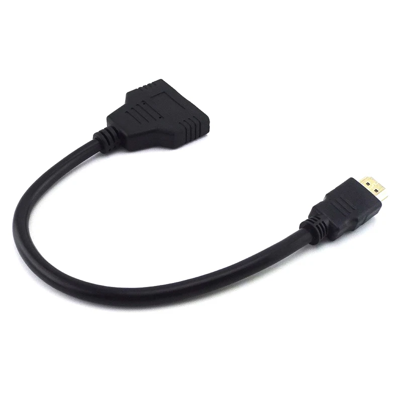 HDMI Splitter Adapter Cable HDMI Splitter 1 in 2 Out HDMI Male to Dual HDMI Female 1 to 2 Way Converter for HDMI HD LED LCD TV