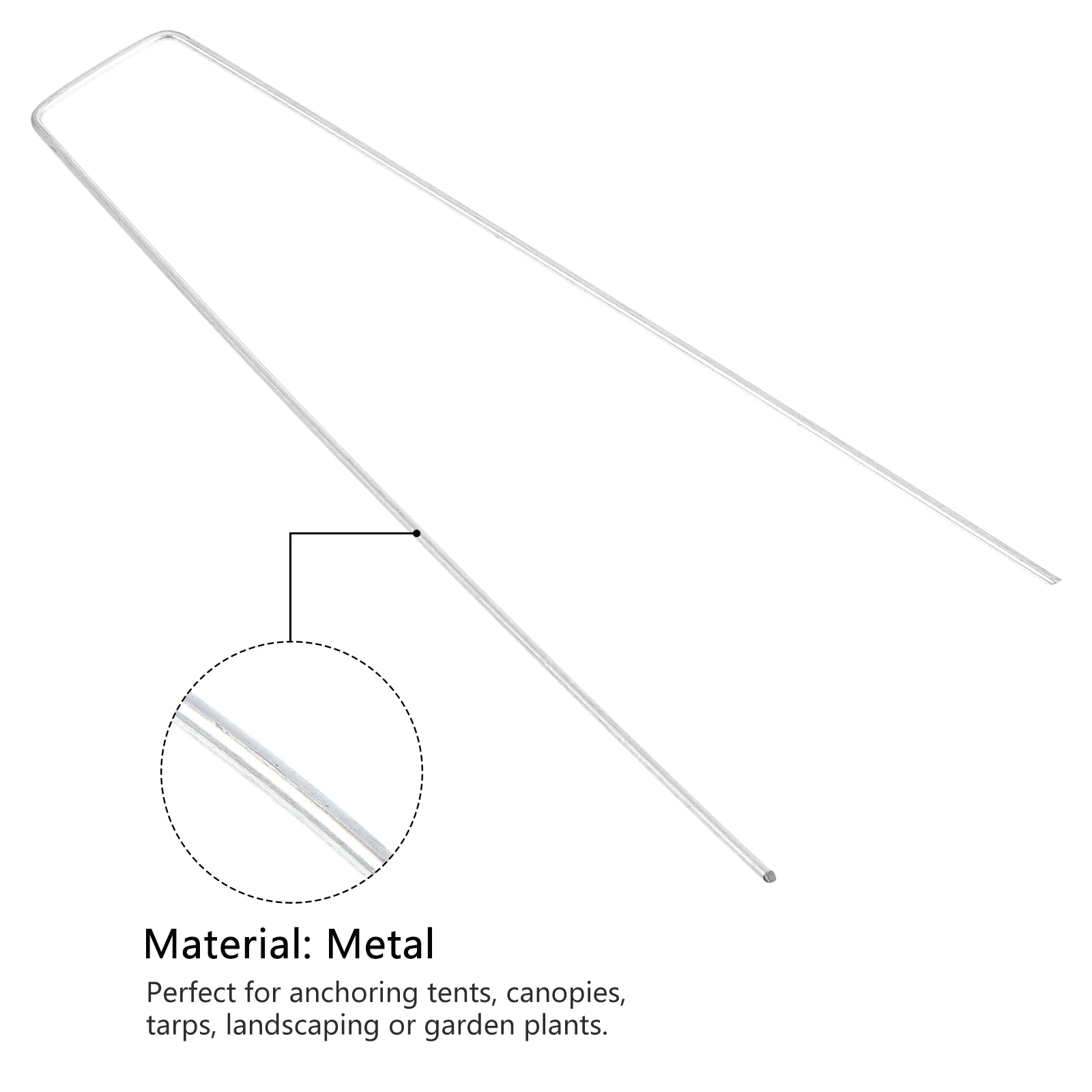 

100Pcs U-Shape Ground Nails Professional Fixing Nails Metal Lawn Pegs Anti-Rust Gardening Stakes Turf Pegs for Garden