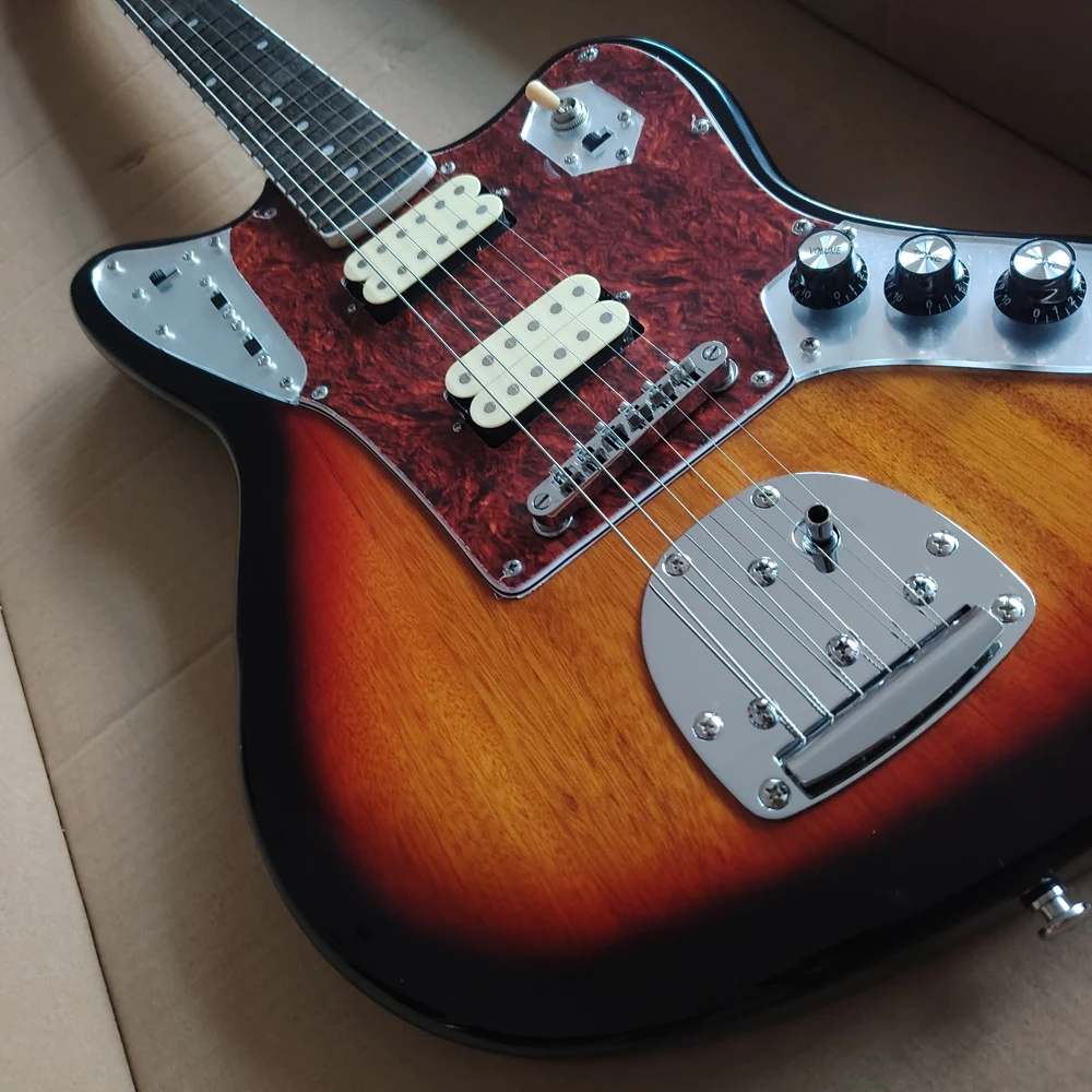 Classic sunset colored electric guitar in stock, with multiple switch controls. For more detailed pictures, for quick shipping