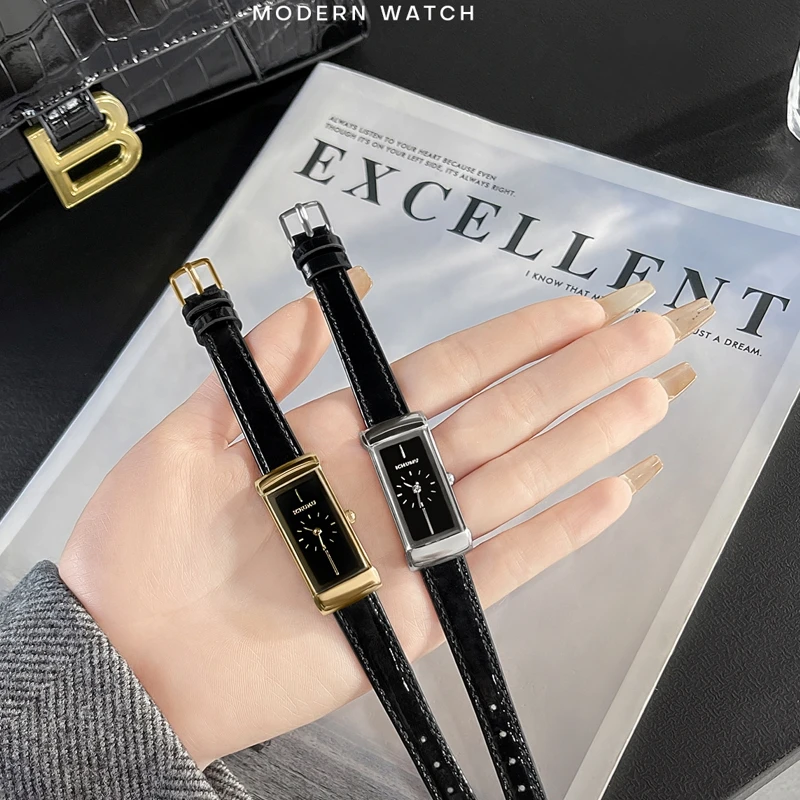 Women's Watches fashion trend belt rectangular niche high-end quartz watch retro simple lady watches
