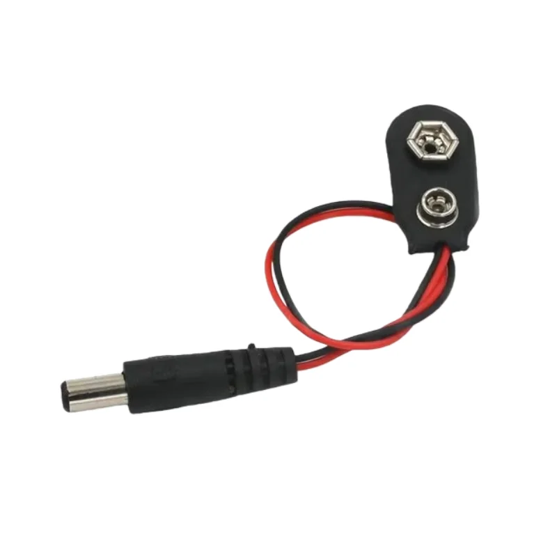 1pcs 9 volt Box Pack Power Toggle Black 9V Battery Holder I/T Type Battery Clips Connector Buckle with ON/OFF Switch,DC5.5 Plug