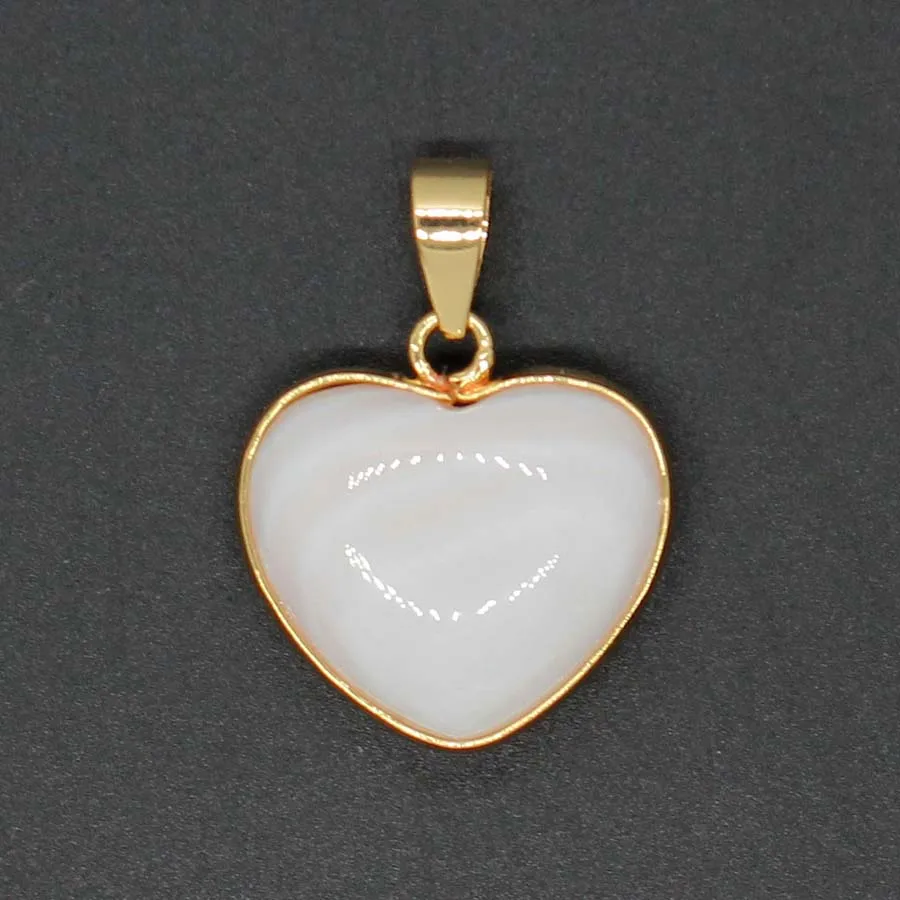 الطبيعية الأبيض قذيفة شكل قلب المعلقات للنساء قلادة DIY الذهب الأصفر اللون الأبيض البحر Sehll قلادة رجل صنع المجوهرات