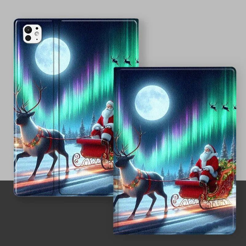 Christmas Santa Claus For iPad Pro Mini Air 1 2 3 4 5 6 7 10 11 th 8 9 gen 11 M4 M5 Foldable Tablet Case Cover