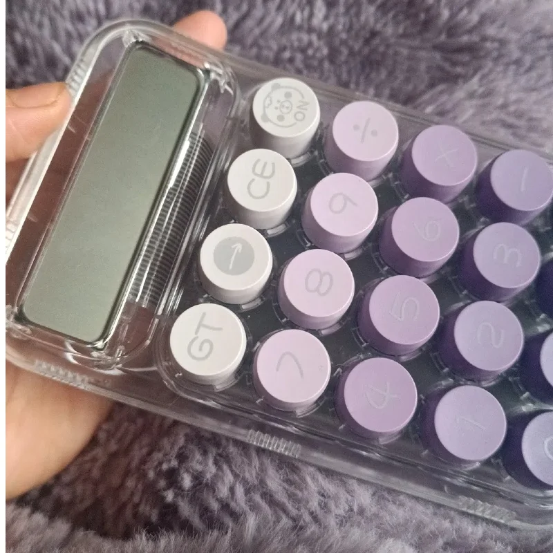 

1 шт., прозрачный градиентный калькулятор с большой кнопкой, электронный калькулятор с большим экраном, 10-значный студенческий калькулятор