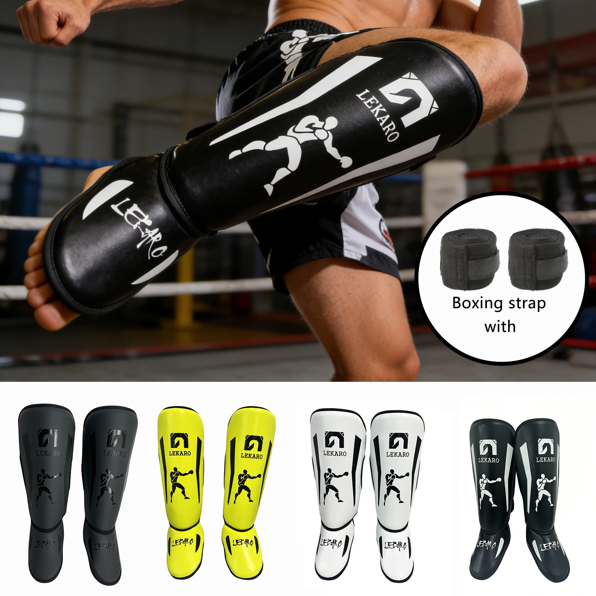 

Защита голени и стопы Lekaro для взрослых: профессиональные боксерские щитки, защитное снаряжение для единоборств