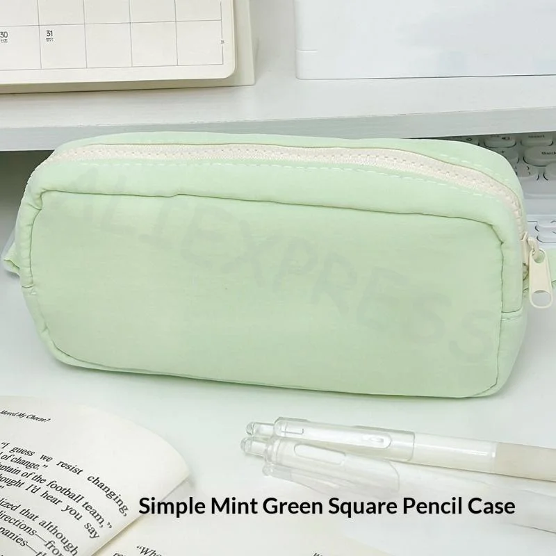Minimalist Large Capacity Solid Color Pencil Case Soft Stationery Bag for Kids School Supplies Birthday Gift