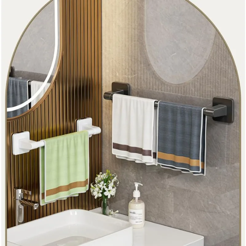 Towel Rack Bathroom Wall Shower Caddy Without Drilling Organizers Storage for Bathroom Wall Mounted Heavy Hand Towel Holder