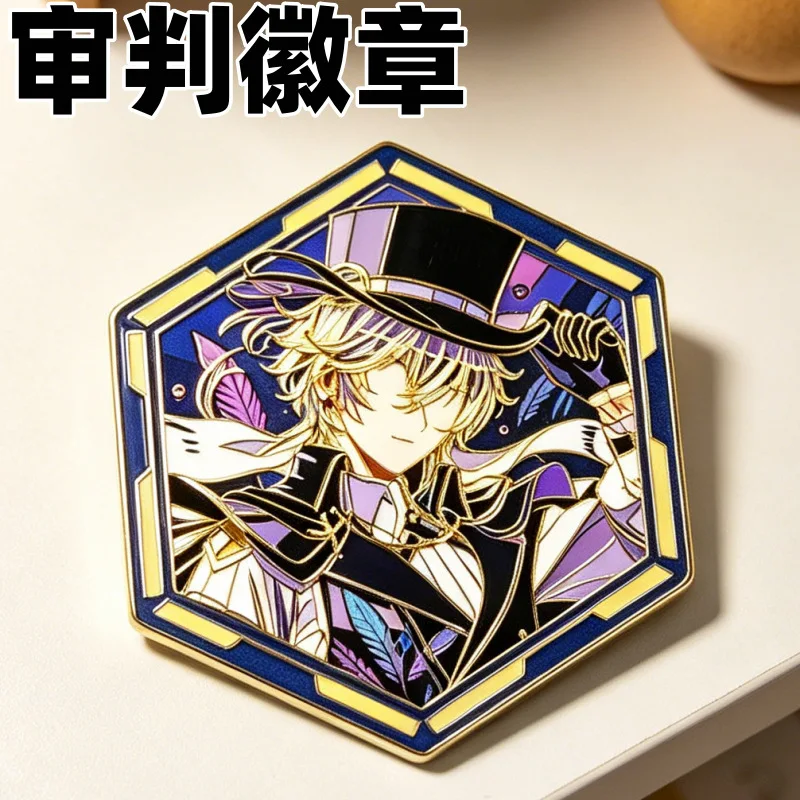 Fallen God Orochi Onmyoji Hexagon Metal Enamel Pin Badge Fan Art Original Anime Game Brooch Merch