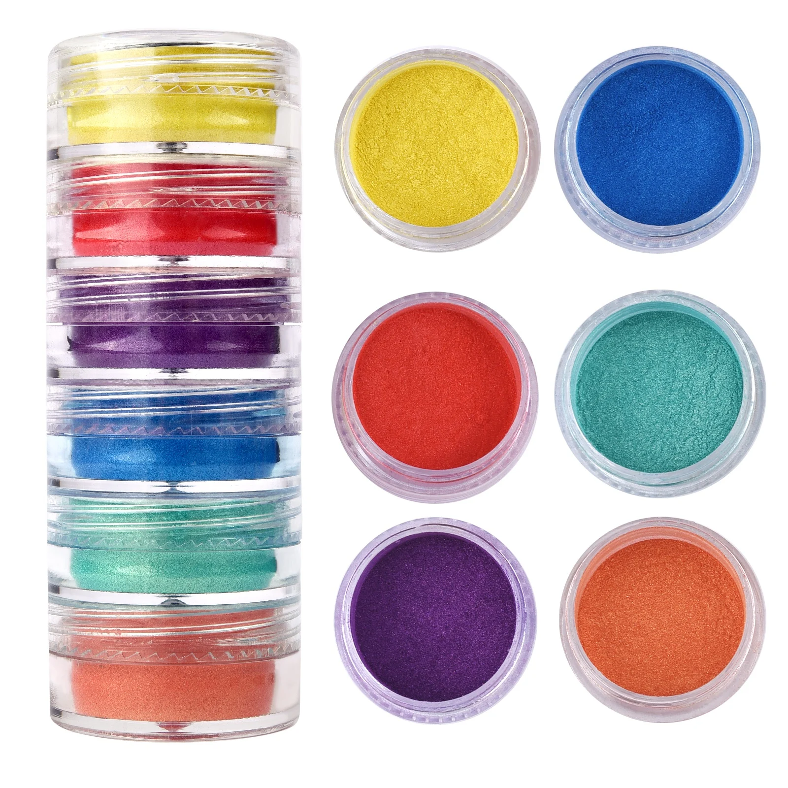 Polvo nacarado de resina, pigmento Mineral de Mica, colorante de resina epoxi, fabricación de joyas, decoración de uñas, maquillaje, 6 colores por juego