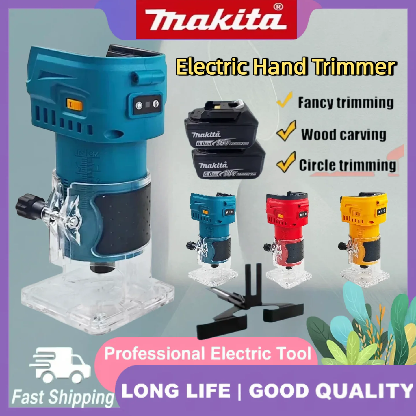 

Беспроводная аккумуляторная машинка для обрезки Makita (обновленная модель), бытовой электроинструмент для деревообработки, ручной, 18В