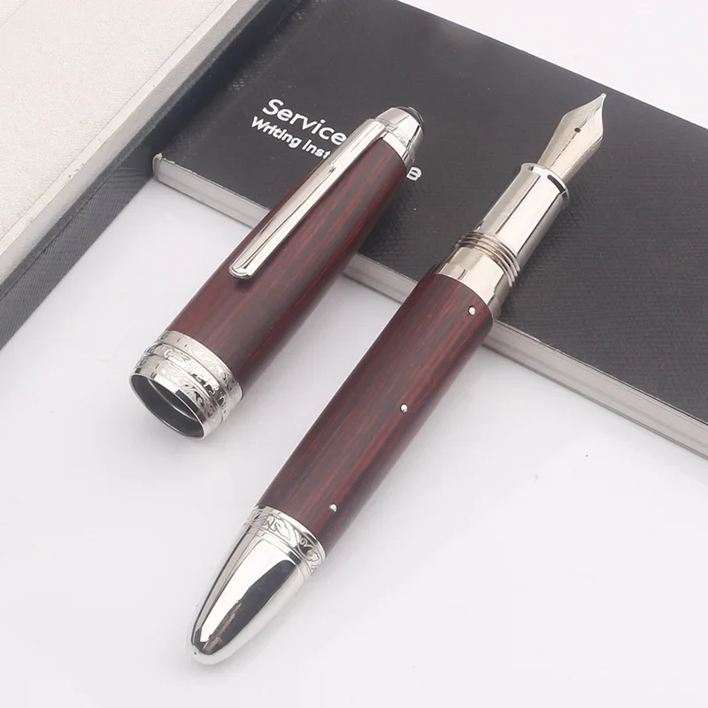 Luxury MB Master MB Large 149 Fountain Pen Best Edition Wood Silver Smooth Writing Ink Pens Office School Stationery Supplies