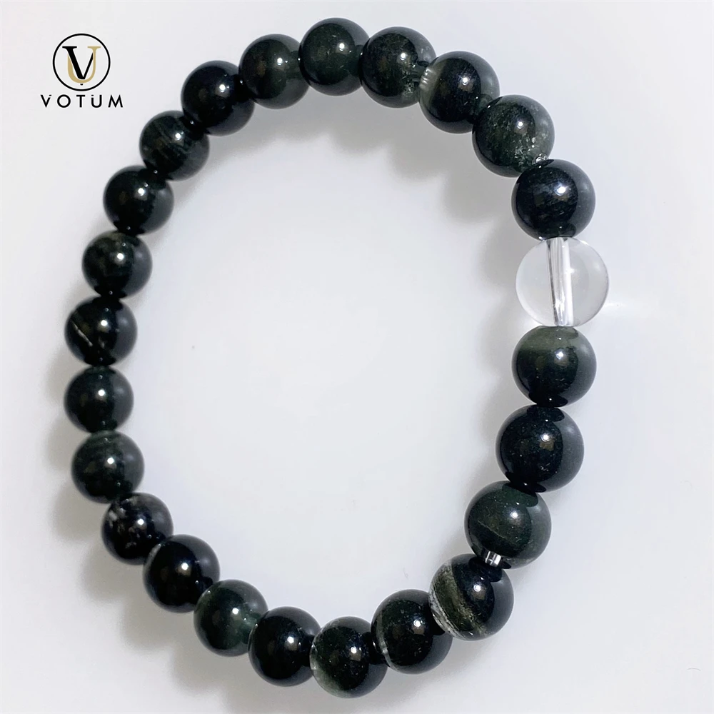 Votum Natural Green Phantom Bracelet for Men Women Wealthy Money Attract Crystal Healing Luck Reiki Yoga Gift Bracelets Jewelry