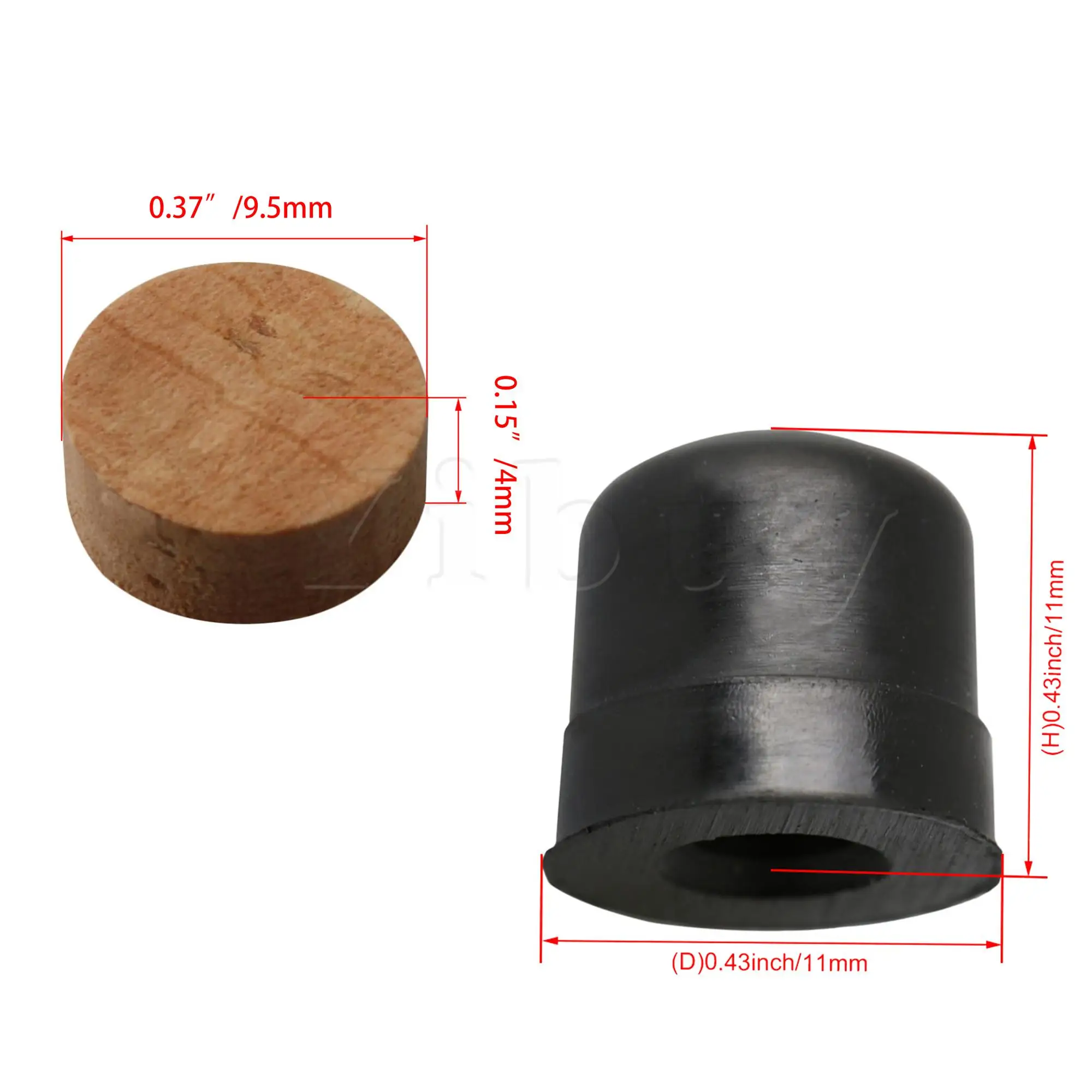 Yibuy 40 Pieces Trombone Drain Valve Cork Pads with Trombone Bumper Tips Accessories