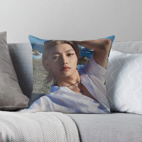 Lee Felix Summer Vibes Boyfriend Materia  Printing Throw Pillow Cover Soft Bedroom Bed Decorative Pillows not include One Side