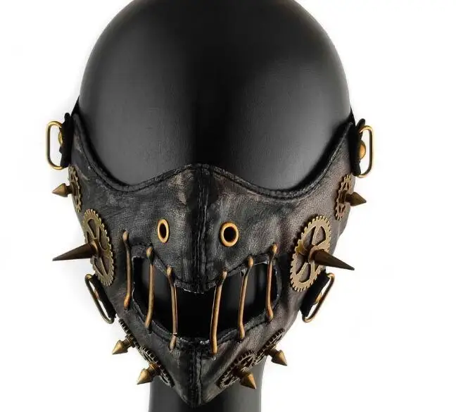 Men/Women Steampunk Retro Gothic Leather Mask Cosplay Gears Mask Pub Arena Veil Halloween Masks