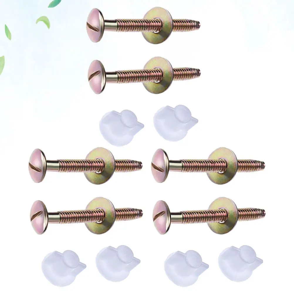 6Pcs Toilet Tank Screw Set Rustproof Compact Lightweight Heavy Duty Fixing Bolt for Toilet Seat Installation Wc Repair