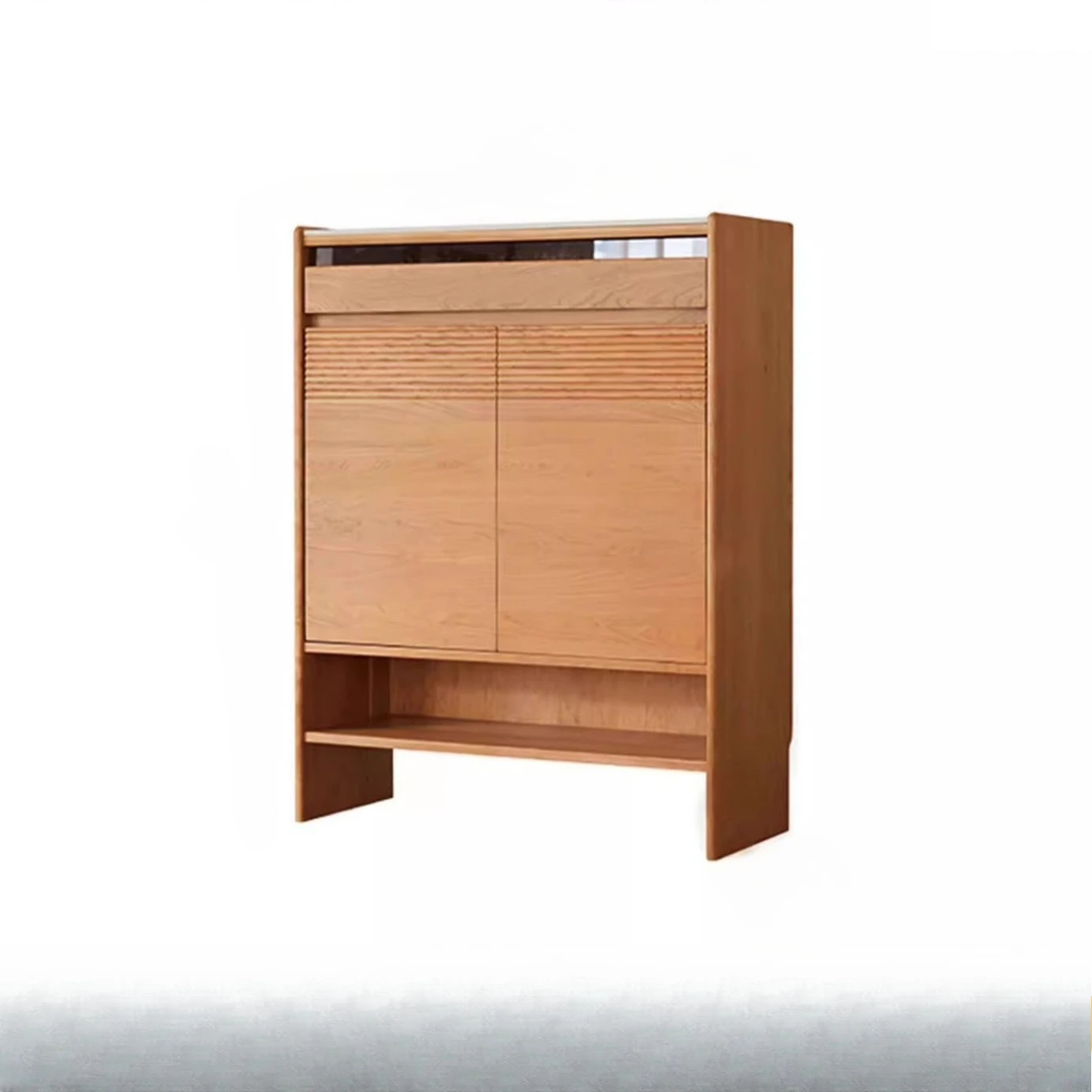 

Nordic, solid wood, shoe cabinet, household, small apartment, rock slab multi-functional storage cabinet, simple combination