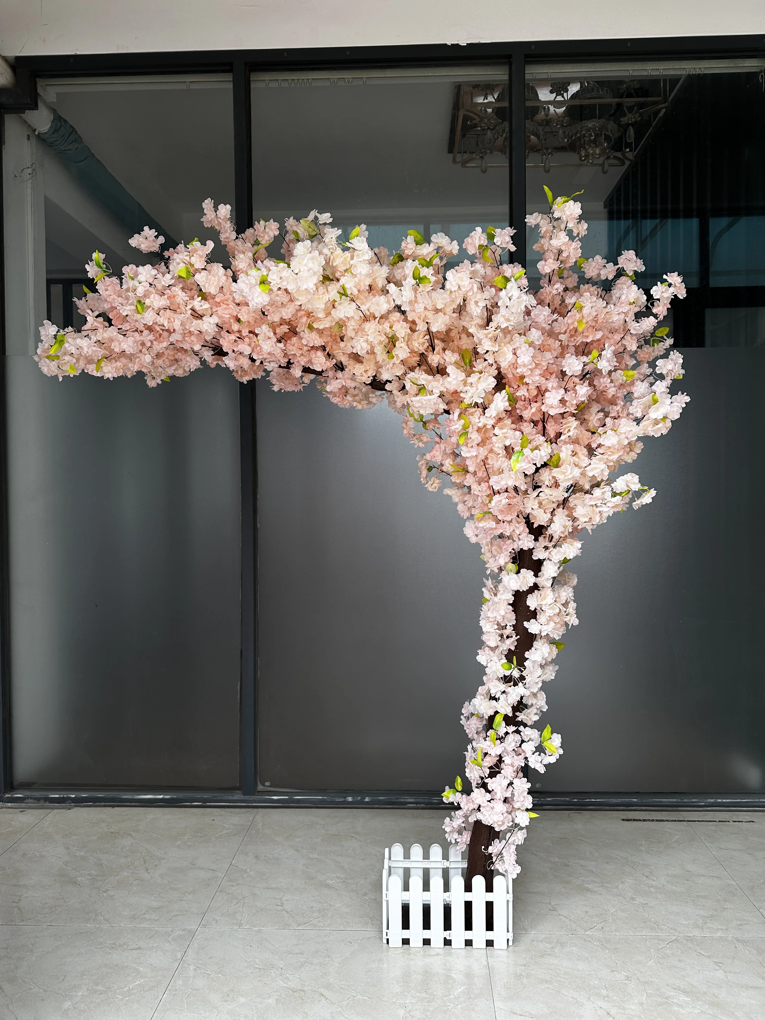 

Double petal artificial cherry tree indoor and outdoor decoration wishing flower tree window background fake flower