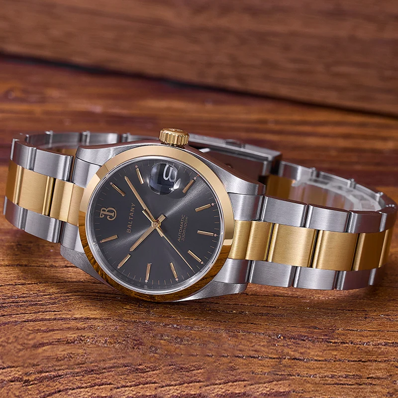 Baltany Heren Automatisch Horloge 36mm Mechaical Horloge Saffier Duiker 10ATM Waterdicht C3 Lichtgevende NH35