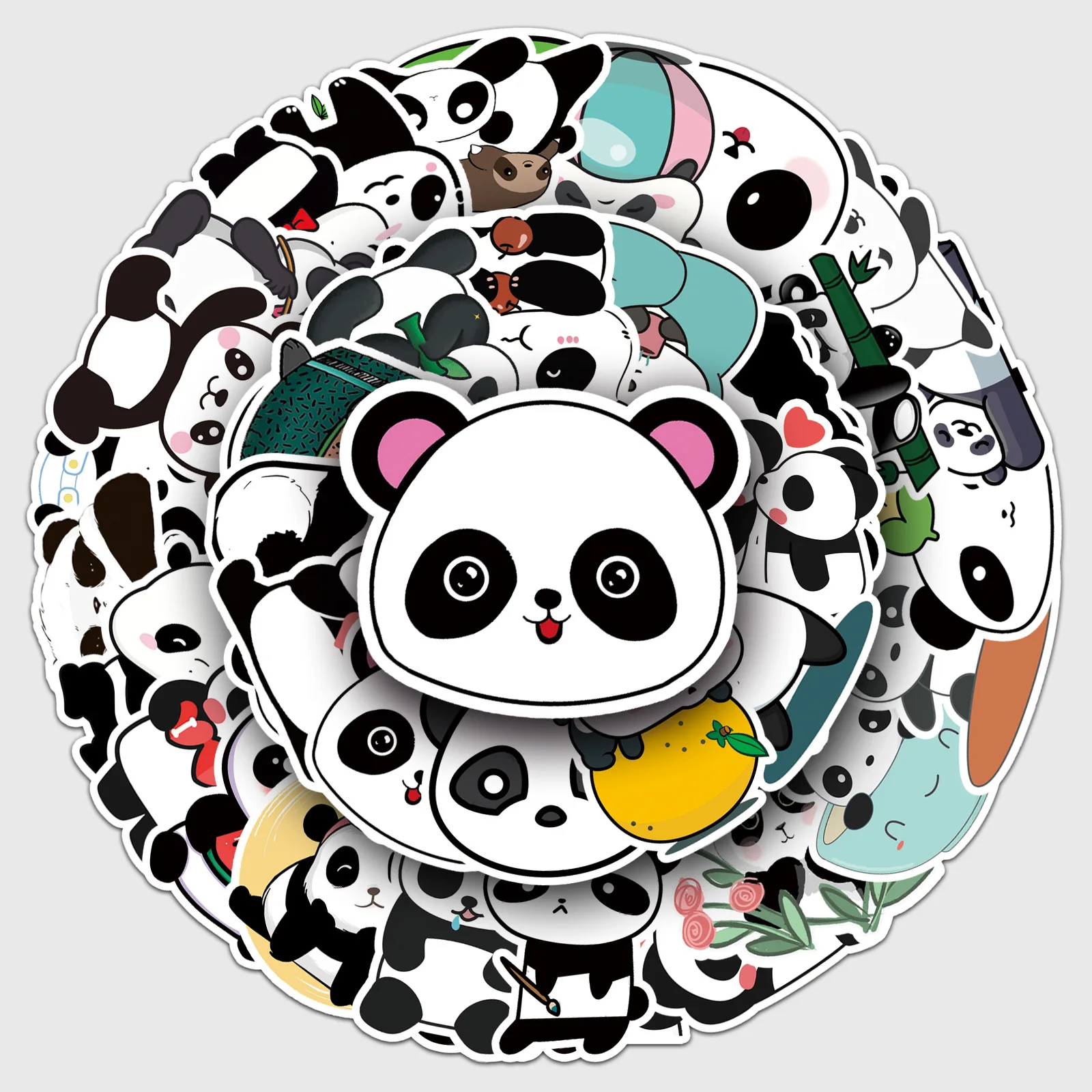 

Panda Stickers, Cute Cartoon Animal Decals, Waterproof Vinyl DIY Stickers for Skateboard, Water Bottles, Luggage, Kids
